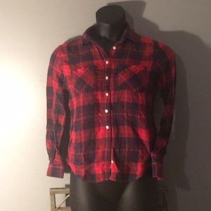 Red, navy and black flannel
